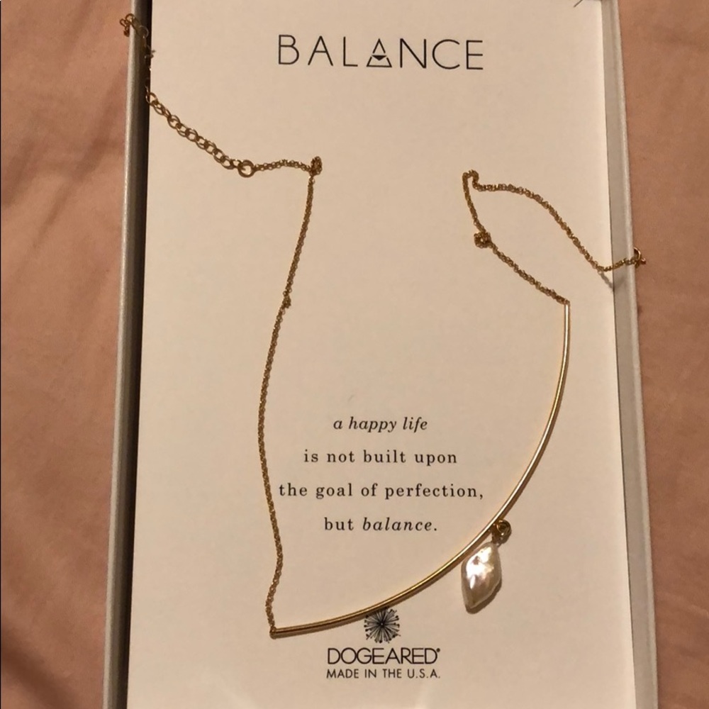 Dogeared gold dipped balance necklace